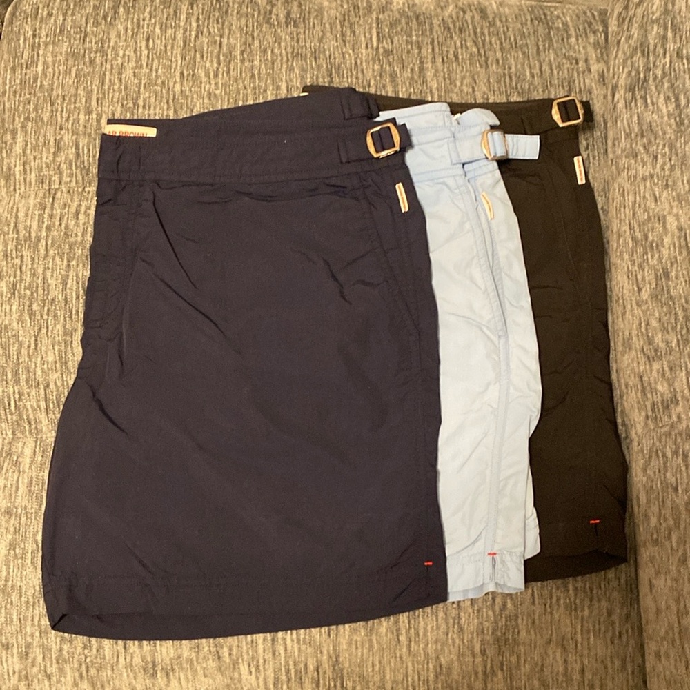 Black, Blue, and Navy Swim Trunks by Orlebar Brown